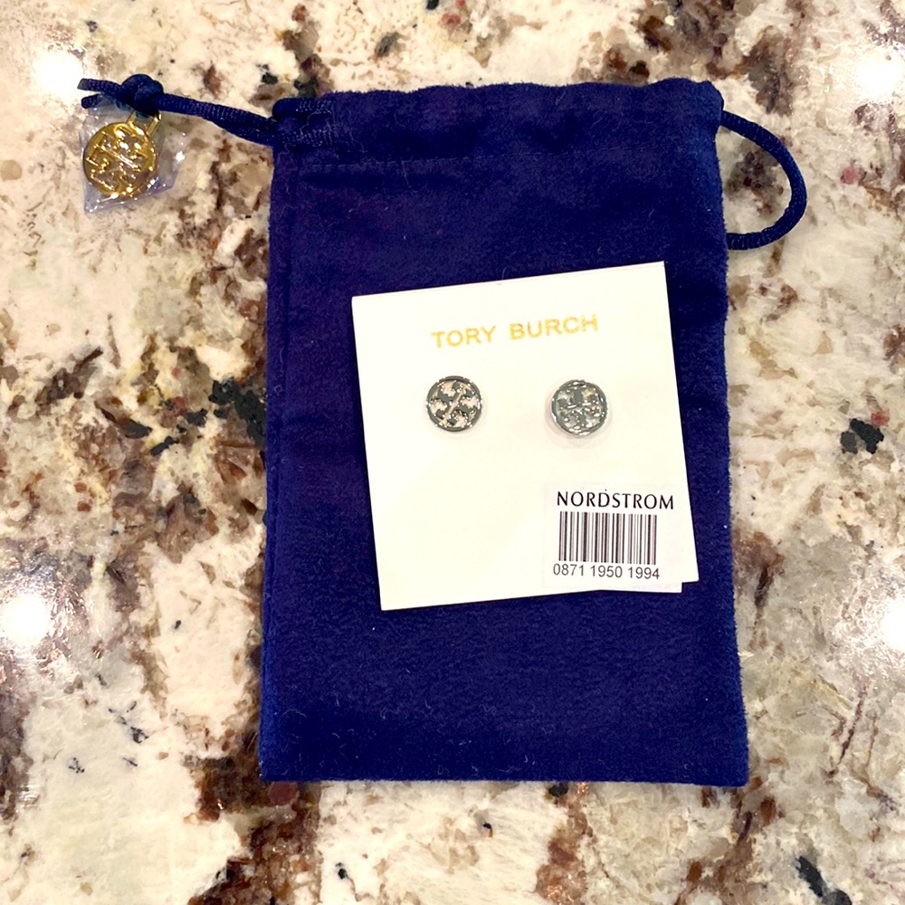 Brand new in box Tory Burch silver studs